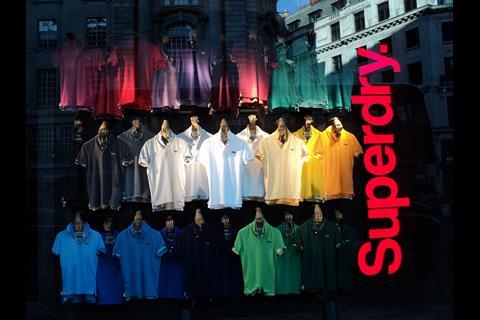 Multi-coloured t-shirts in-store